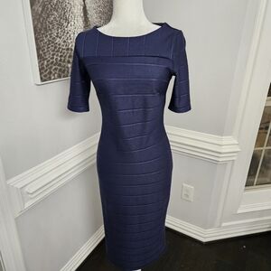 Daniel Hechter Deep Blue Midi Dress Size 32